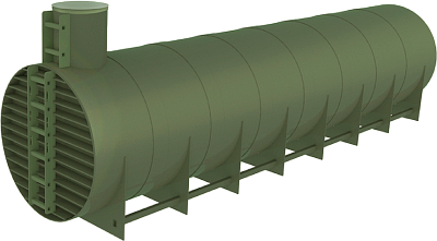 Резервуар (Ёмкость) горизонтальный для наземного монтажа 40 м³ / 2380*2450*10030 мм.