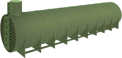 Резервуар (Ёмкость) горизонтальный для наземного монтажа 50 м³ / 2380*2450*12430 мм.